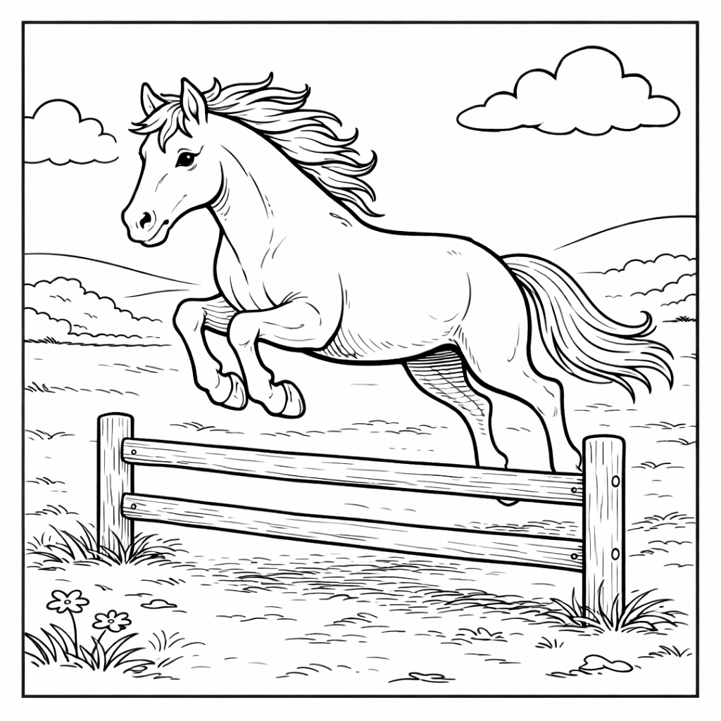 All About Horses: A Peaceful Coloring Journey