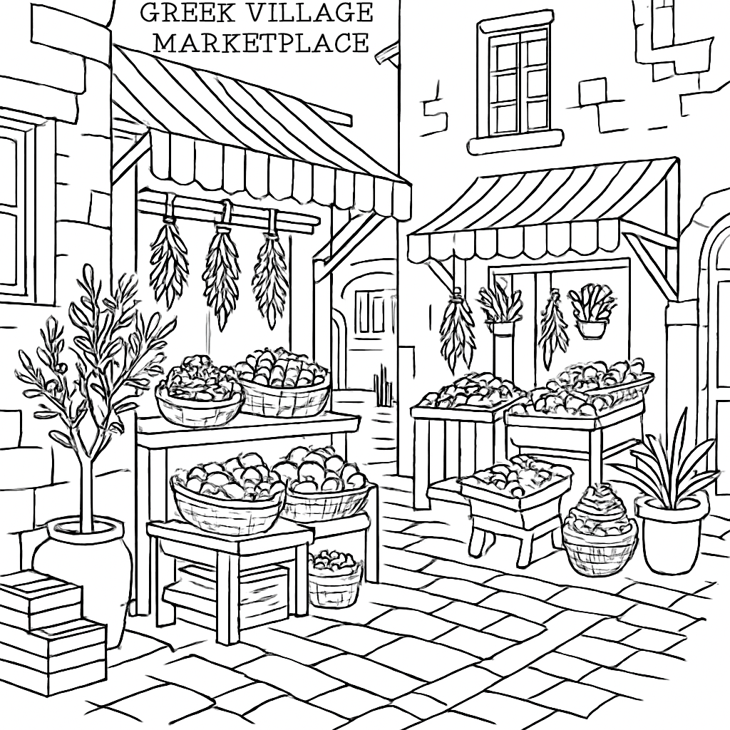 Marketplaces and Village Streets of the World: A Global Coloring Journey