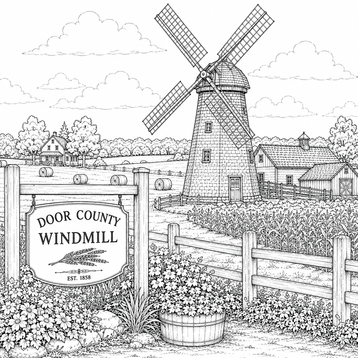 Door County Wisconsin Coloring Book