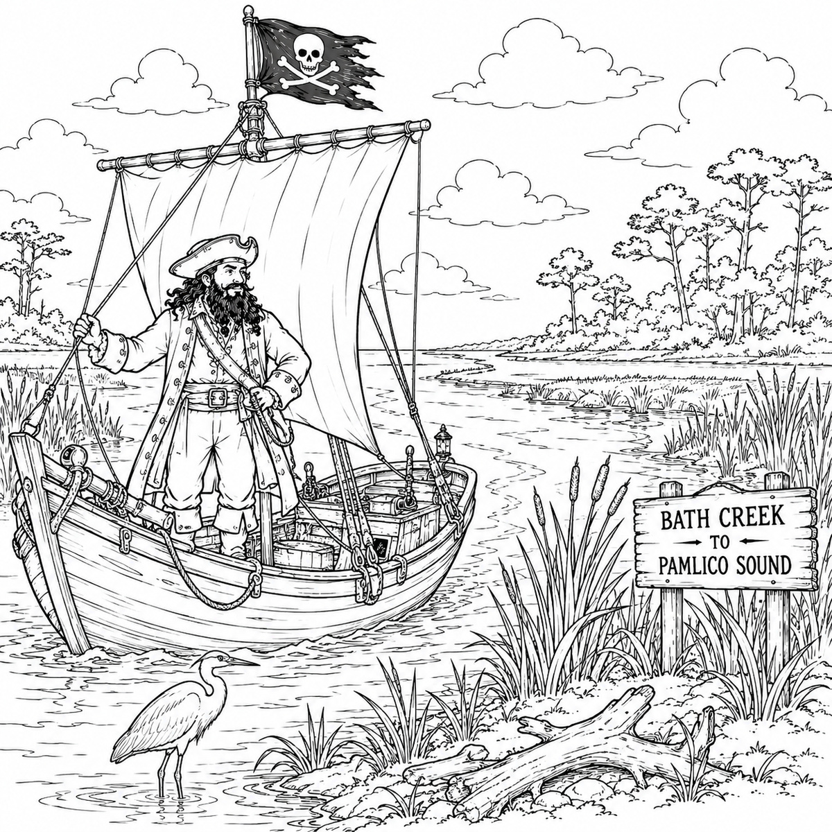 Pirates of North Carolina Coast Coloring Book