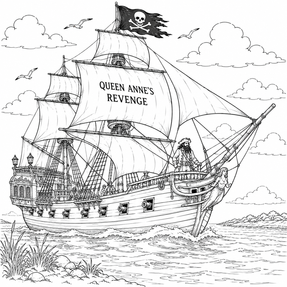 Pirates of North Carolina Coast Coloring Book