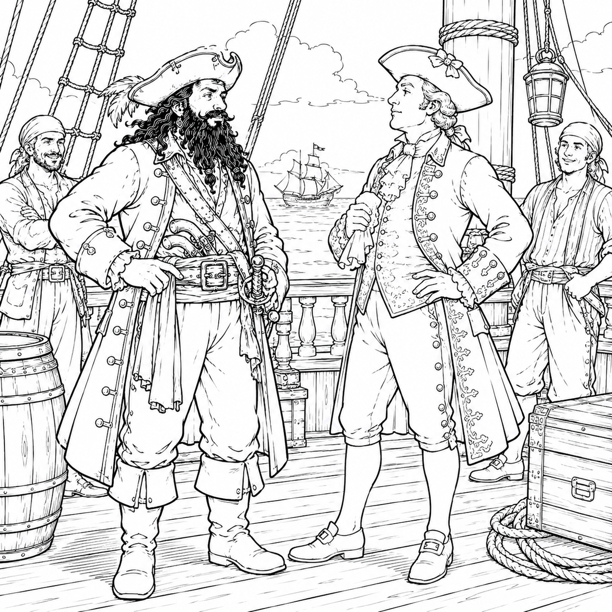 Pirates of North Carolina Coast Coloring Book