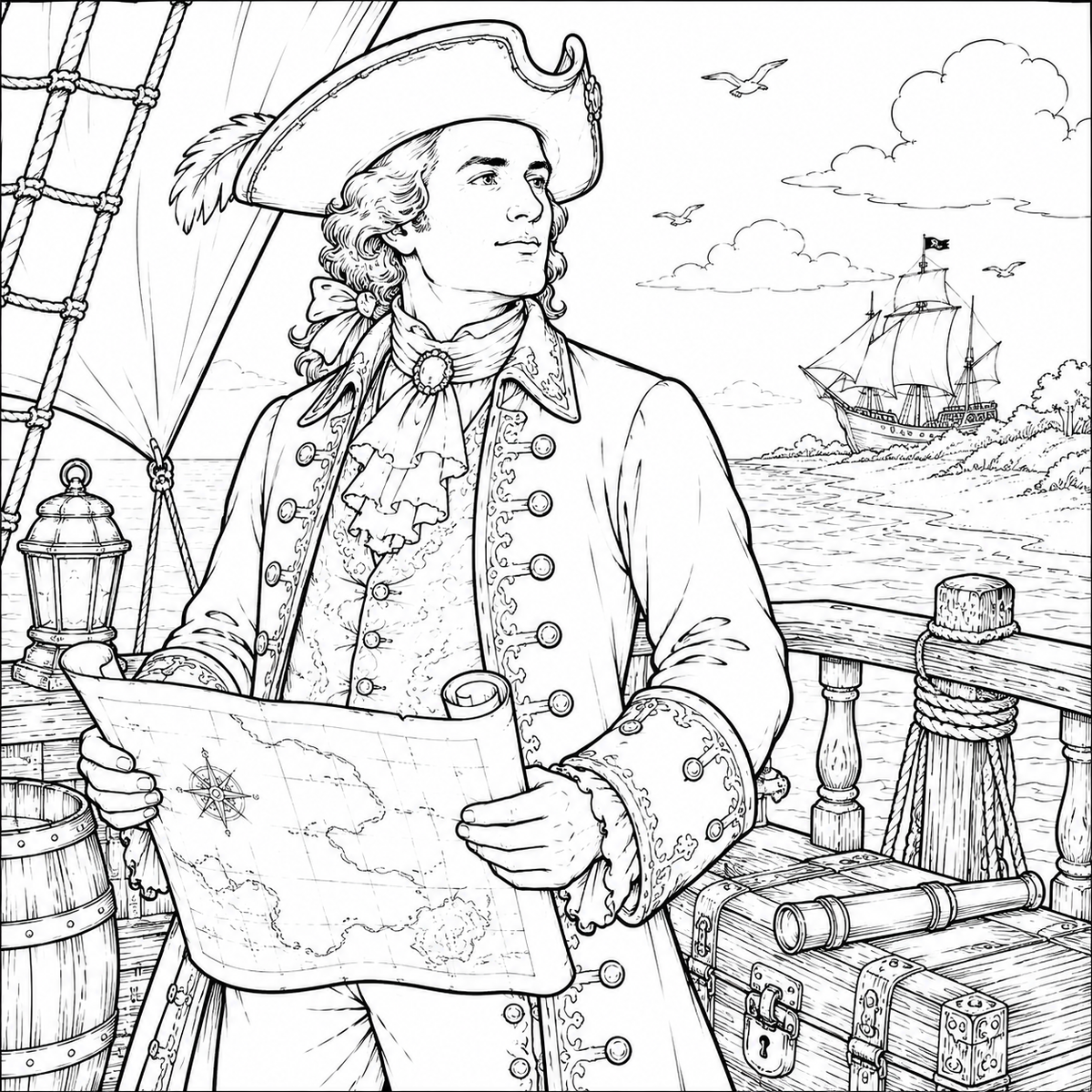 Pirates of North Carolina Coast Coloring Book