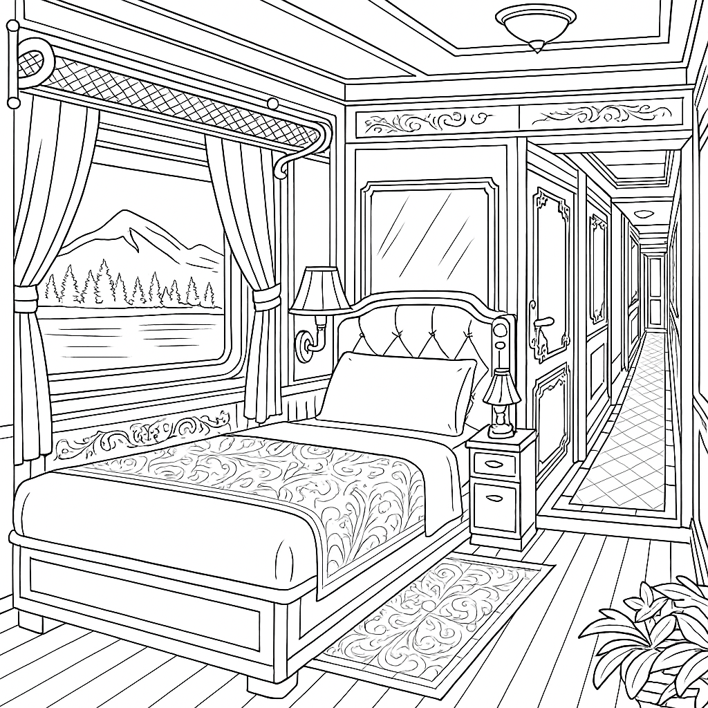 Luxury World Travel Coloring Book