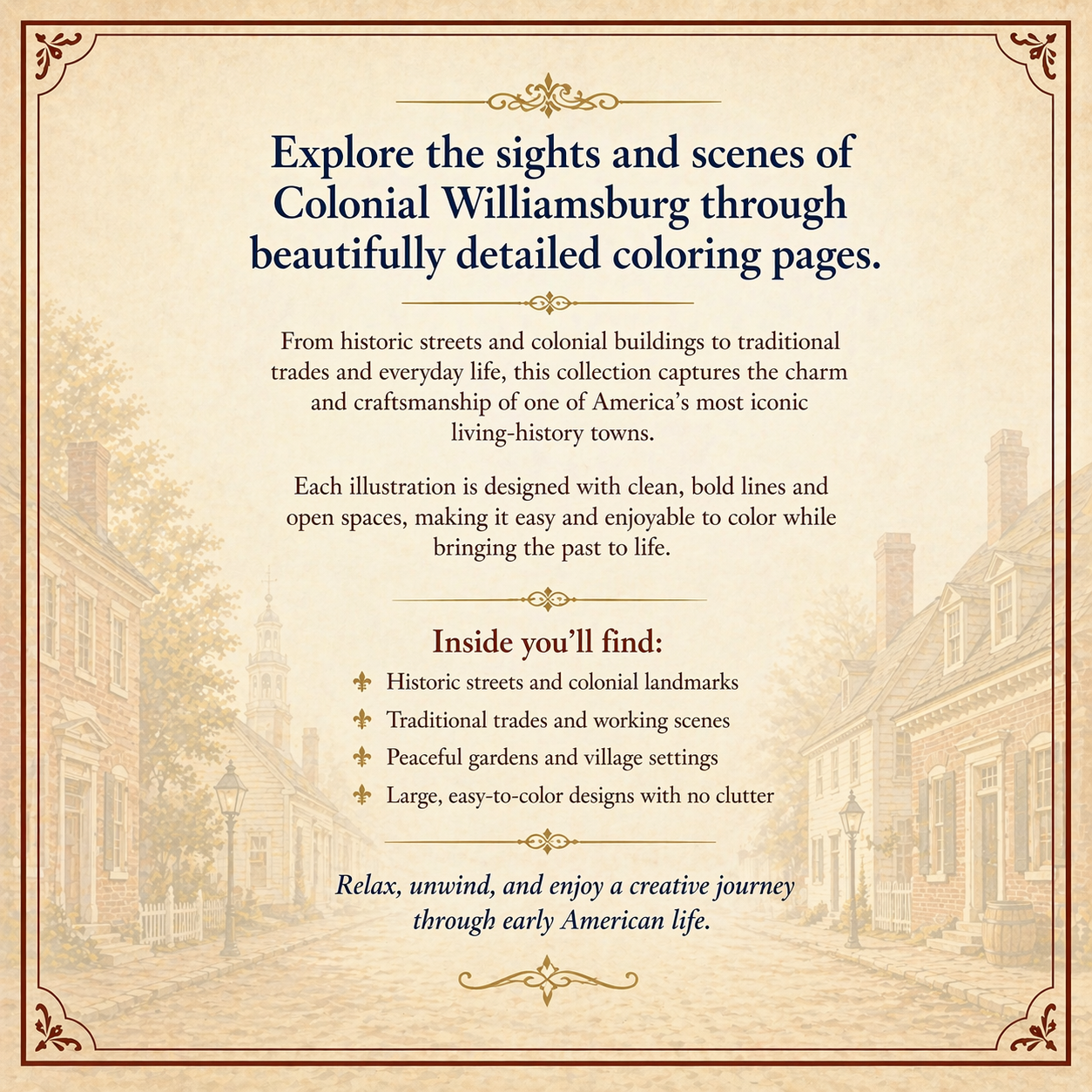 Colonial Williamsburg Coloring Book