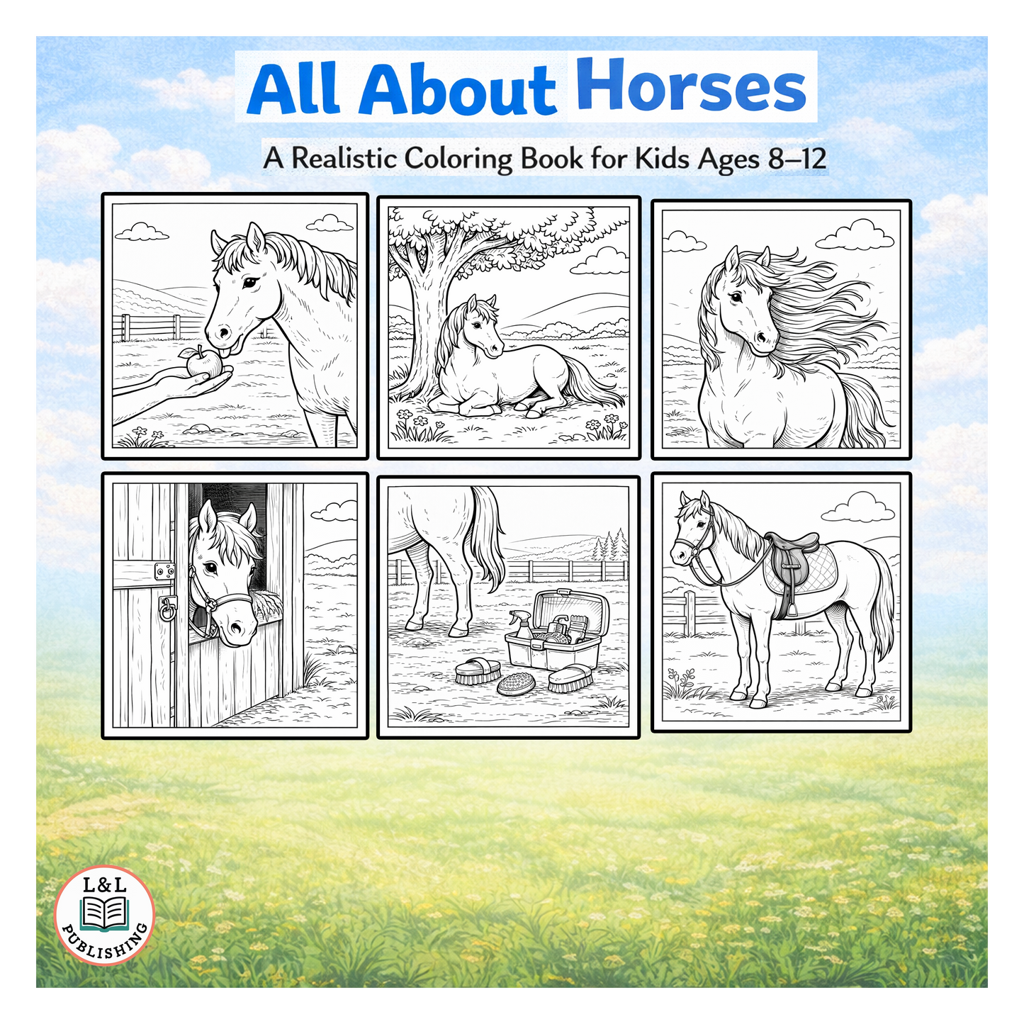 All About Horses: A Peaceful Coloring Journey