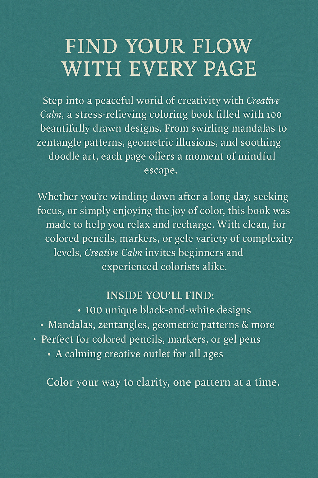 CREATIVE CALM COLORING BOOK
