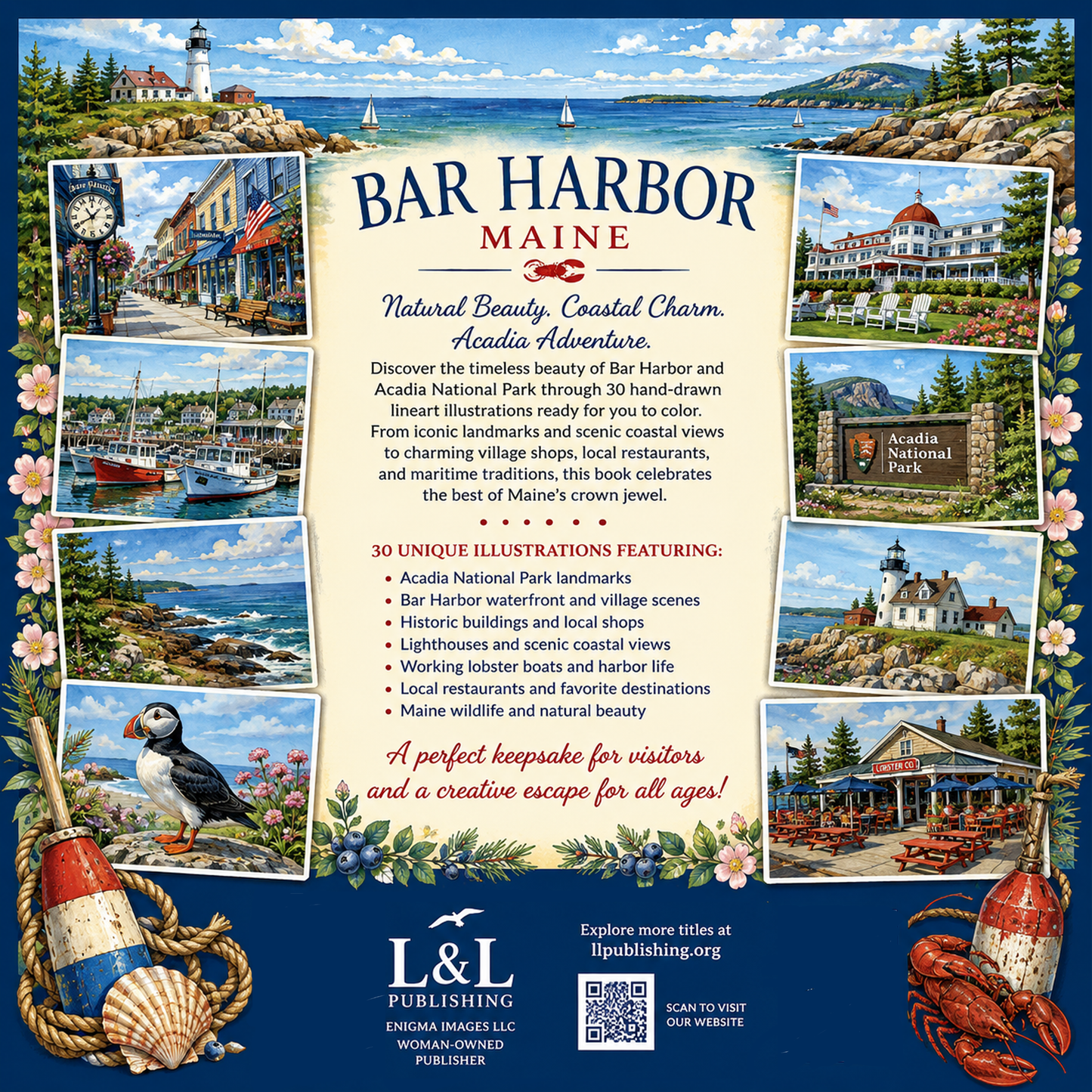 BAR HARBOR MAINE COLORING BOOK