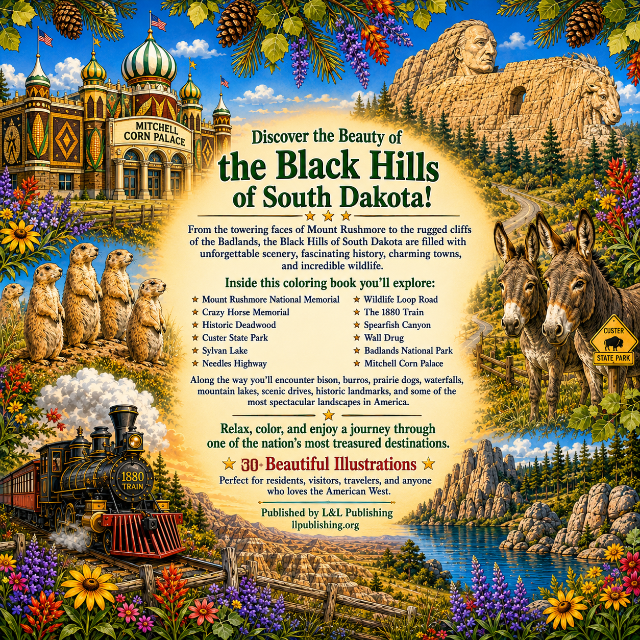 Black Hills of South Dakota Coloring Book