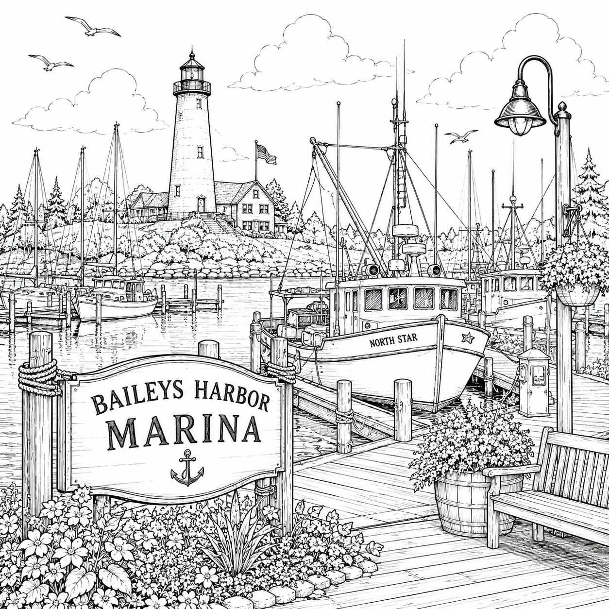 Door County Wisconsin Coloring Book