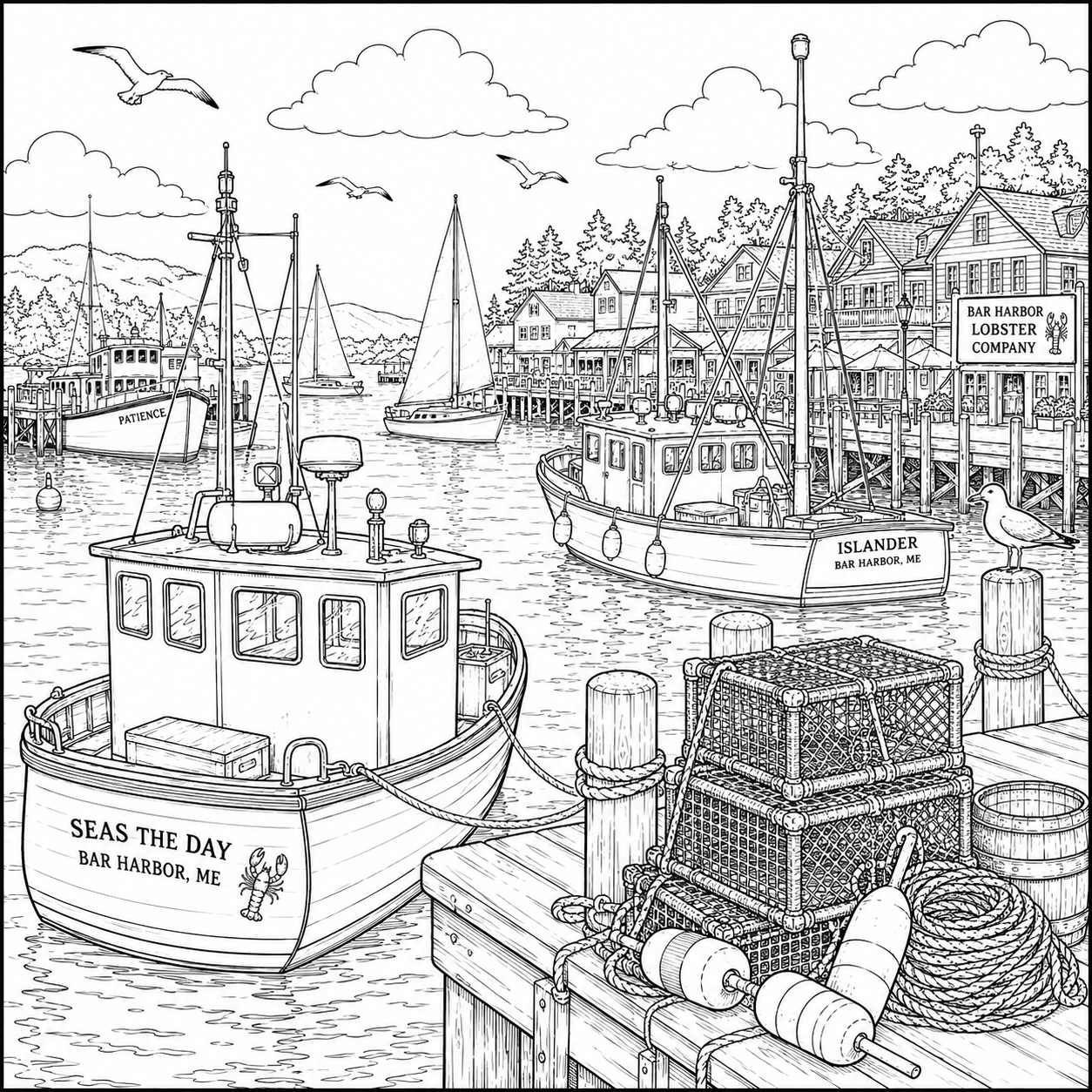 BAR HARBOR MAINE COLORING BOOK