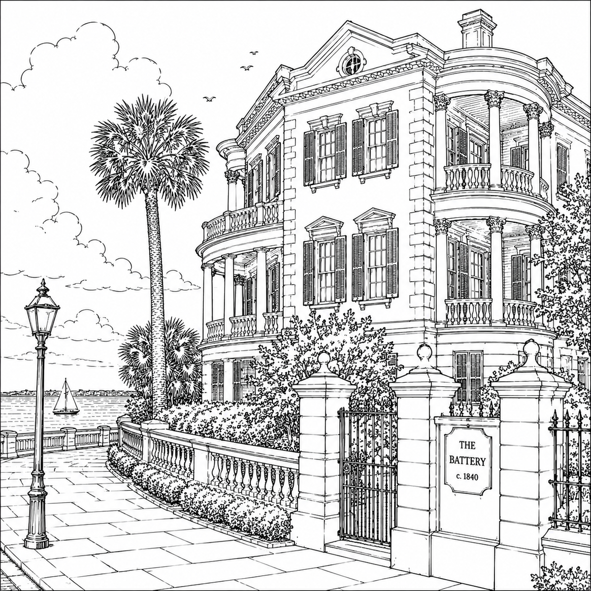 Charleston South Carolina Coloring Book