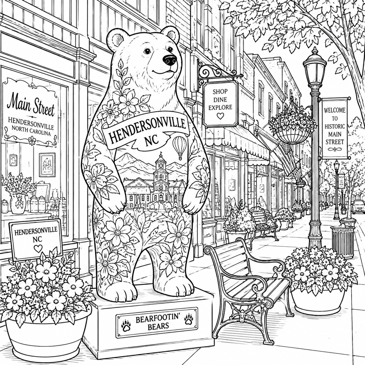 Hendersonville North Carolina Coloring Book