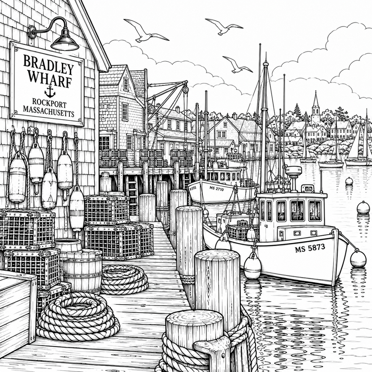 Rockport Massachusetts Coloring Book 6 Wholesale Books