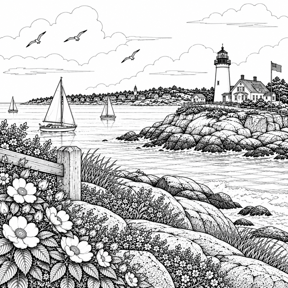 Rockport Massachusetts Coloring Book 6 Wholesale Books