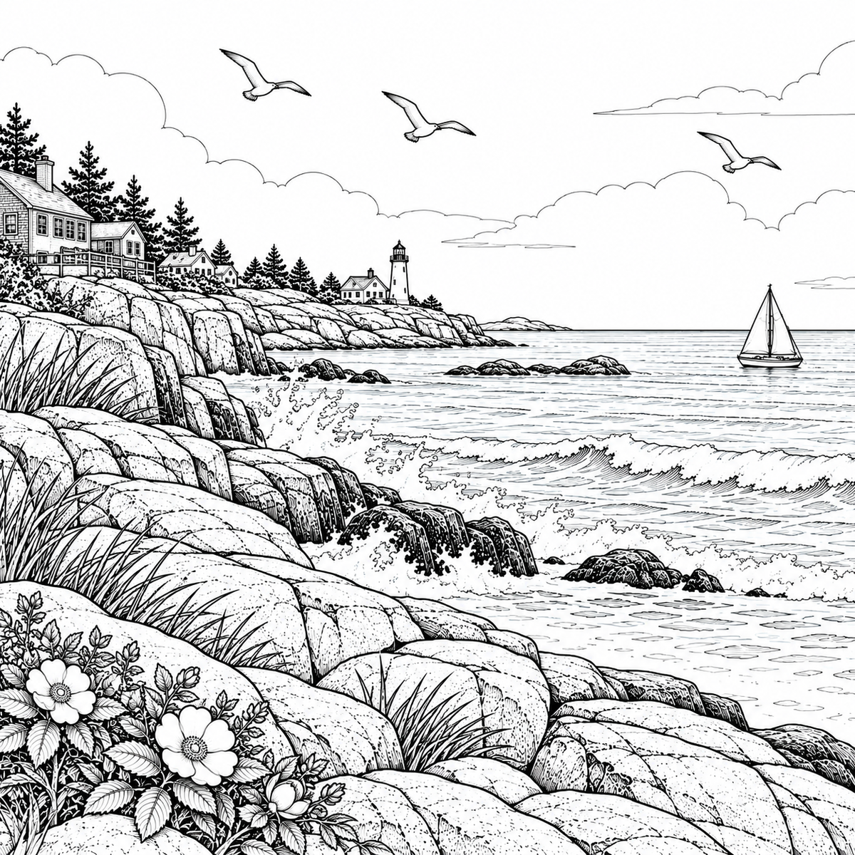 Rockport Massachusetts Coloring Book 6 Wholesale Books