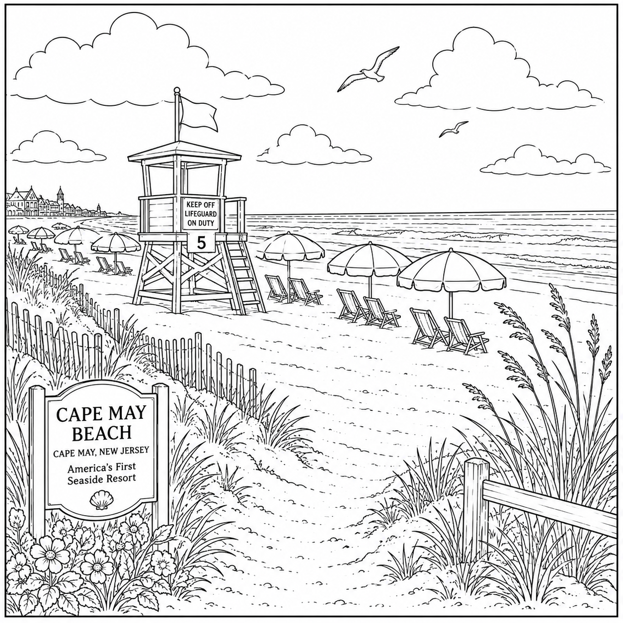 CAPE MAY NEW JERSEY COLORING BOOK