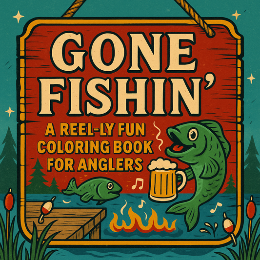 GONE FISHIN': A Whimsical Sign Coloring Book