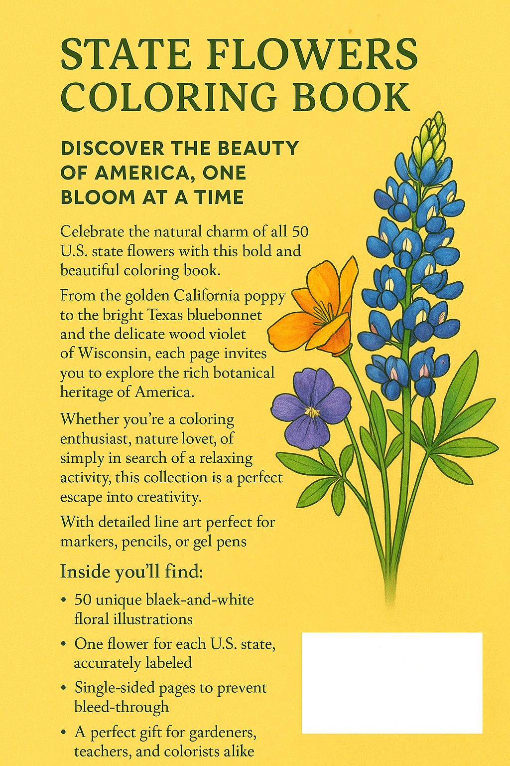 STATE FLOWERS COLORING BOOK