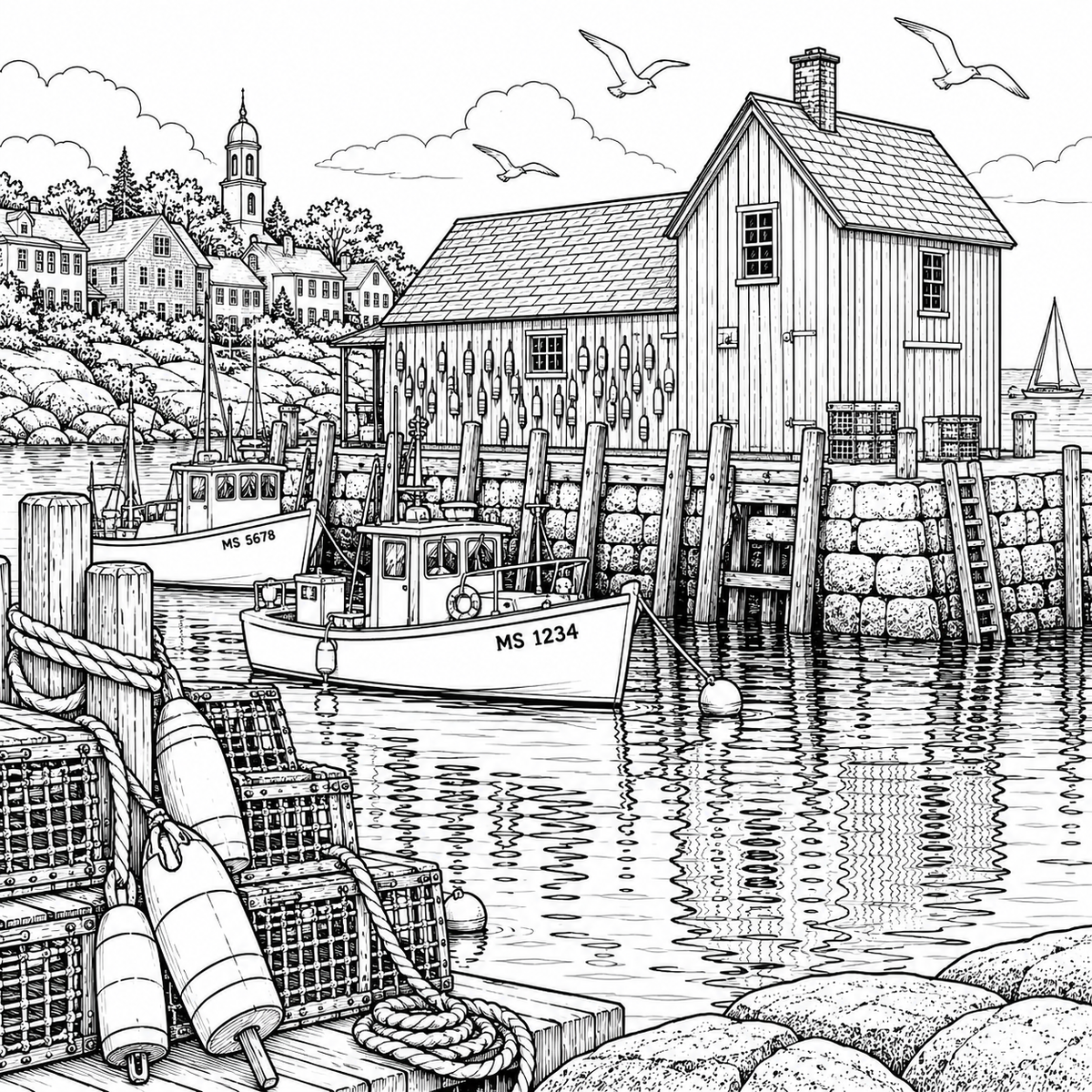 Rockport Massachusetts Coloring Book 6 Wholesale Books