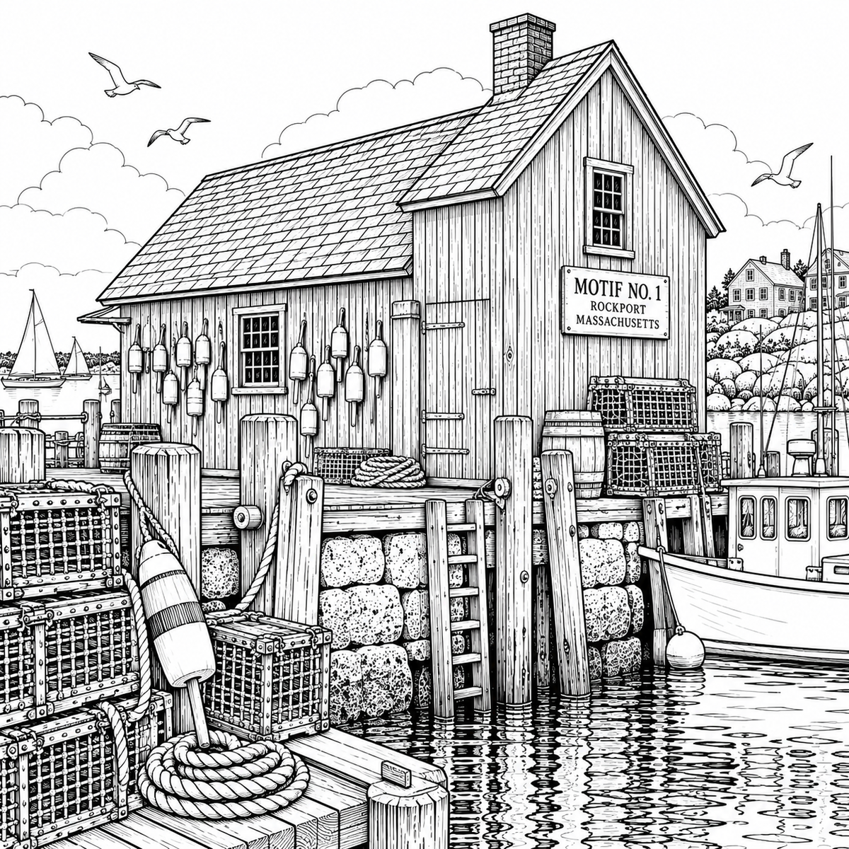 Rockport Massachusetts Coloring Book 6 Wholesale Books