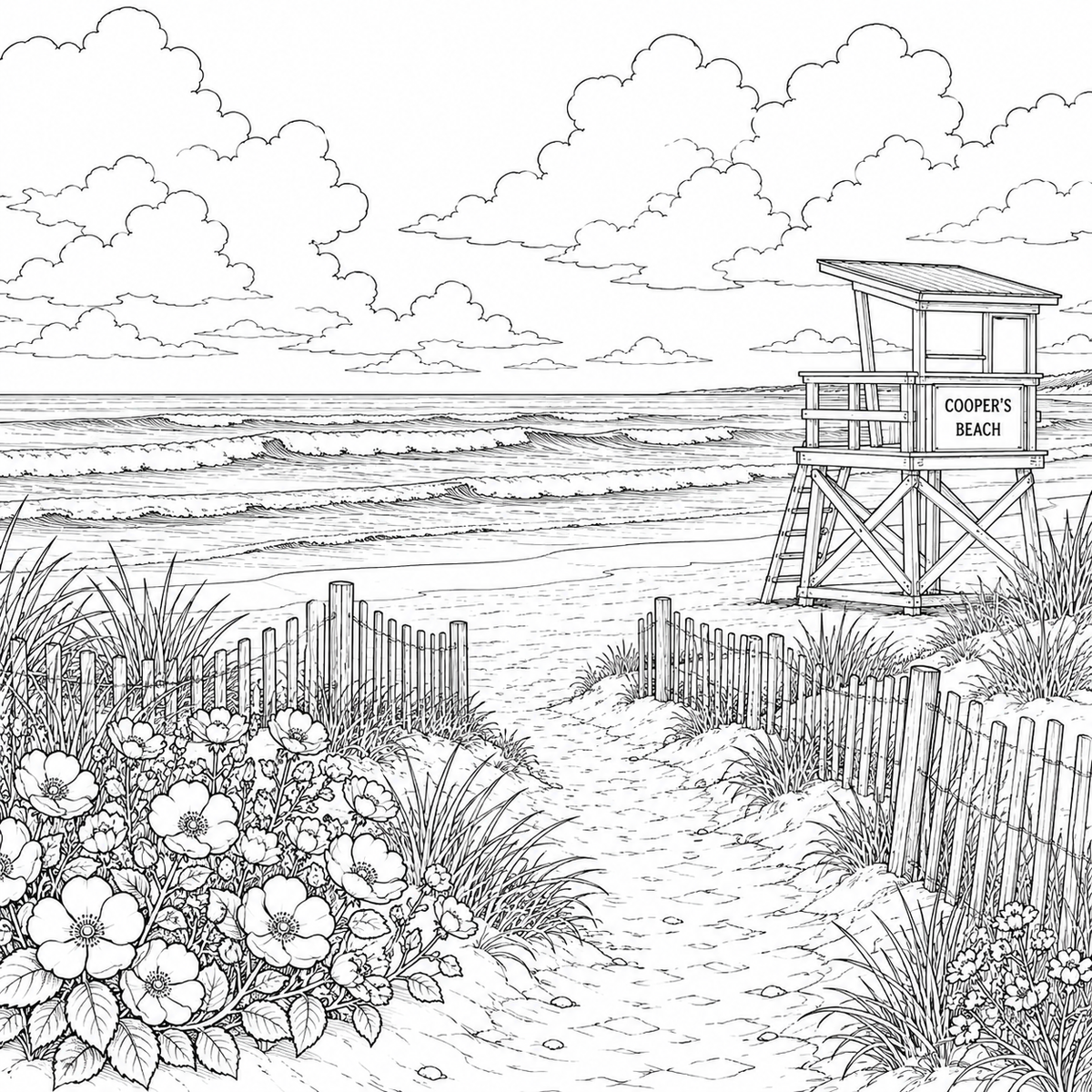 The Hamptons Coloring Book