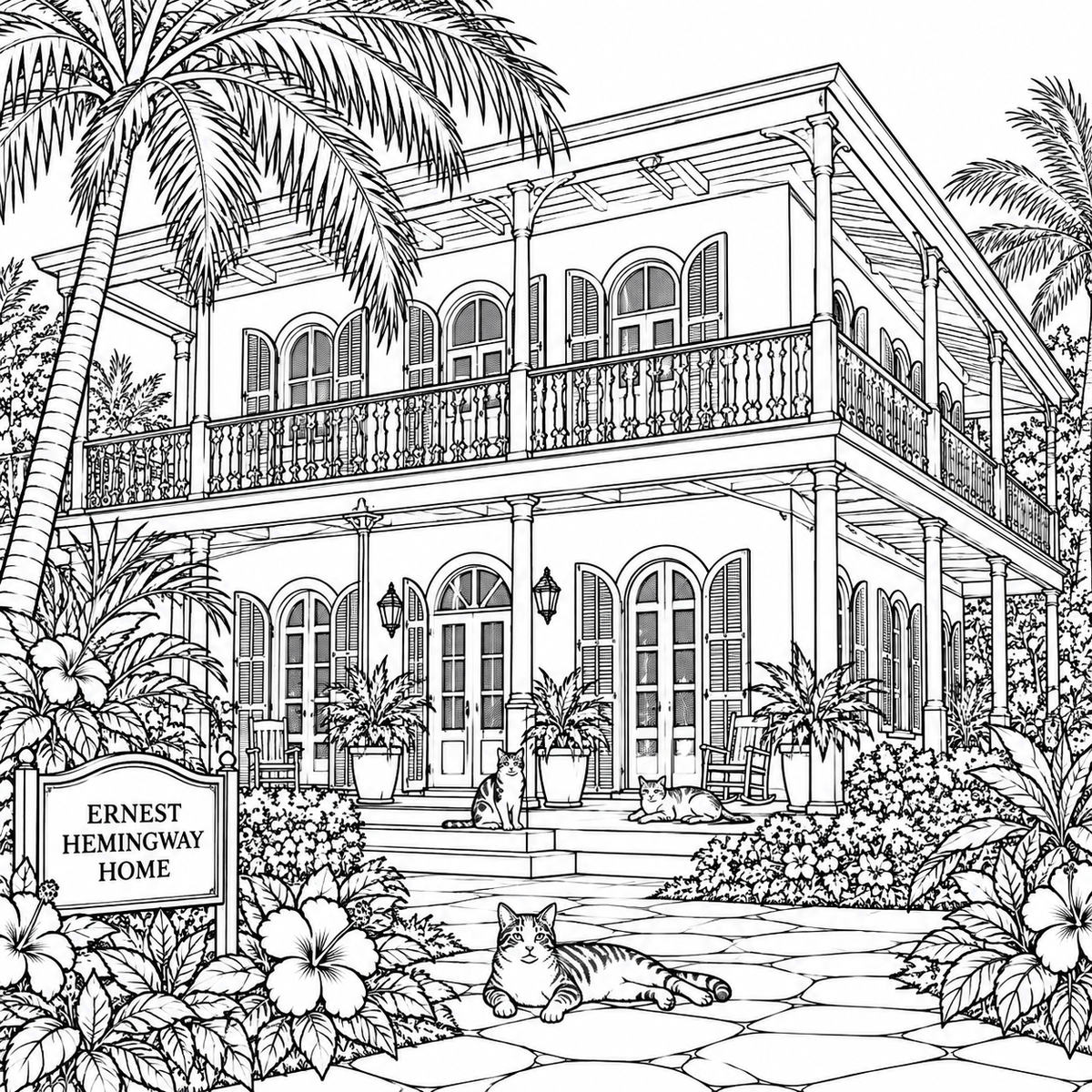 KEY WEST FLORIDA COLORING BOOK