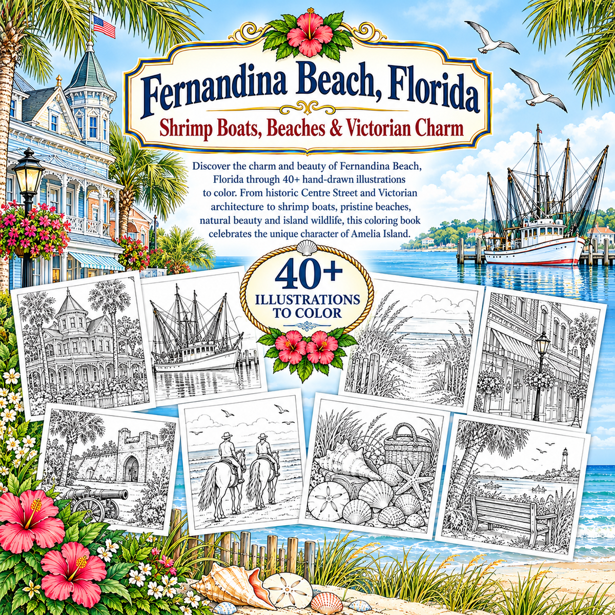 FERNANDINA BEACH FLORIDA COLORING BOOK