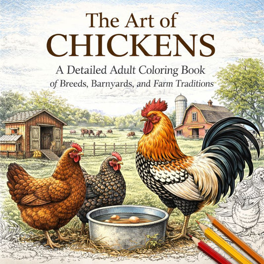 The Art of Chickens: A Detailed Adult Coloring Book of Breeds, Barnyards and Farm Traditions