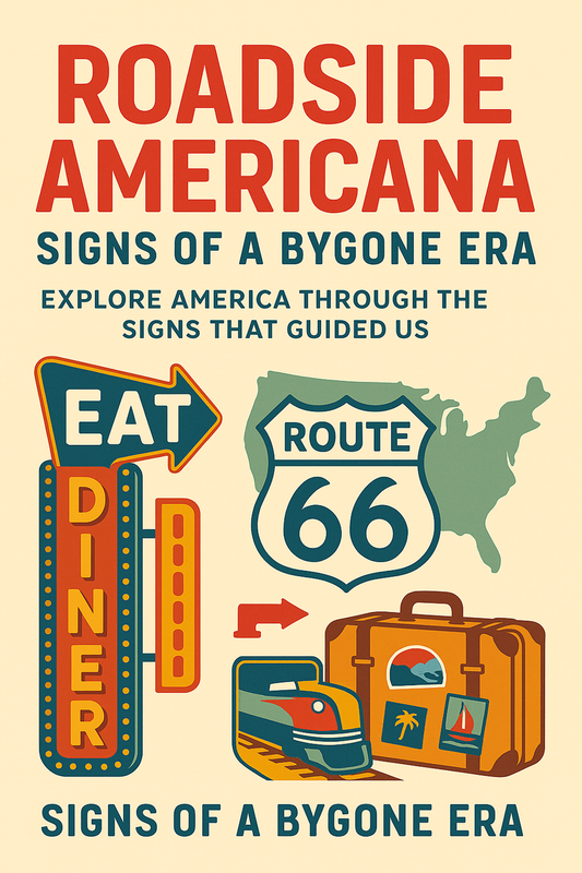 Roadside Americana: Signs of a Bygone Era  A Nostalgic Coloring Book of Vintage American Roadside Signs