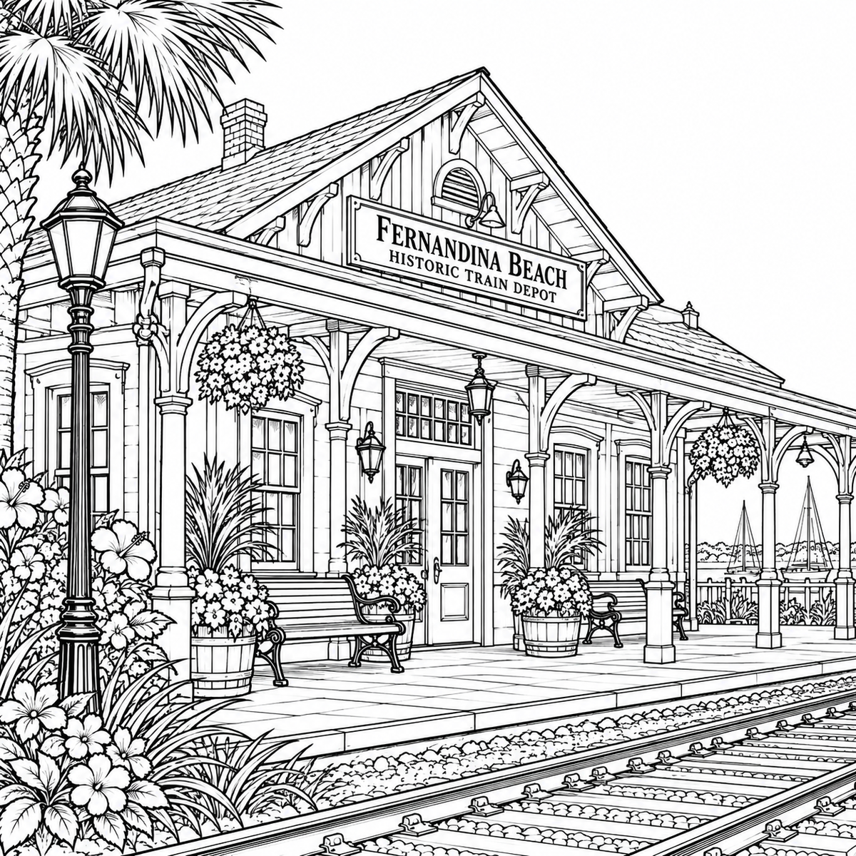 FERNANDINA BEACH FLORIDA COLORING BOOK