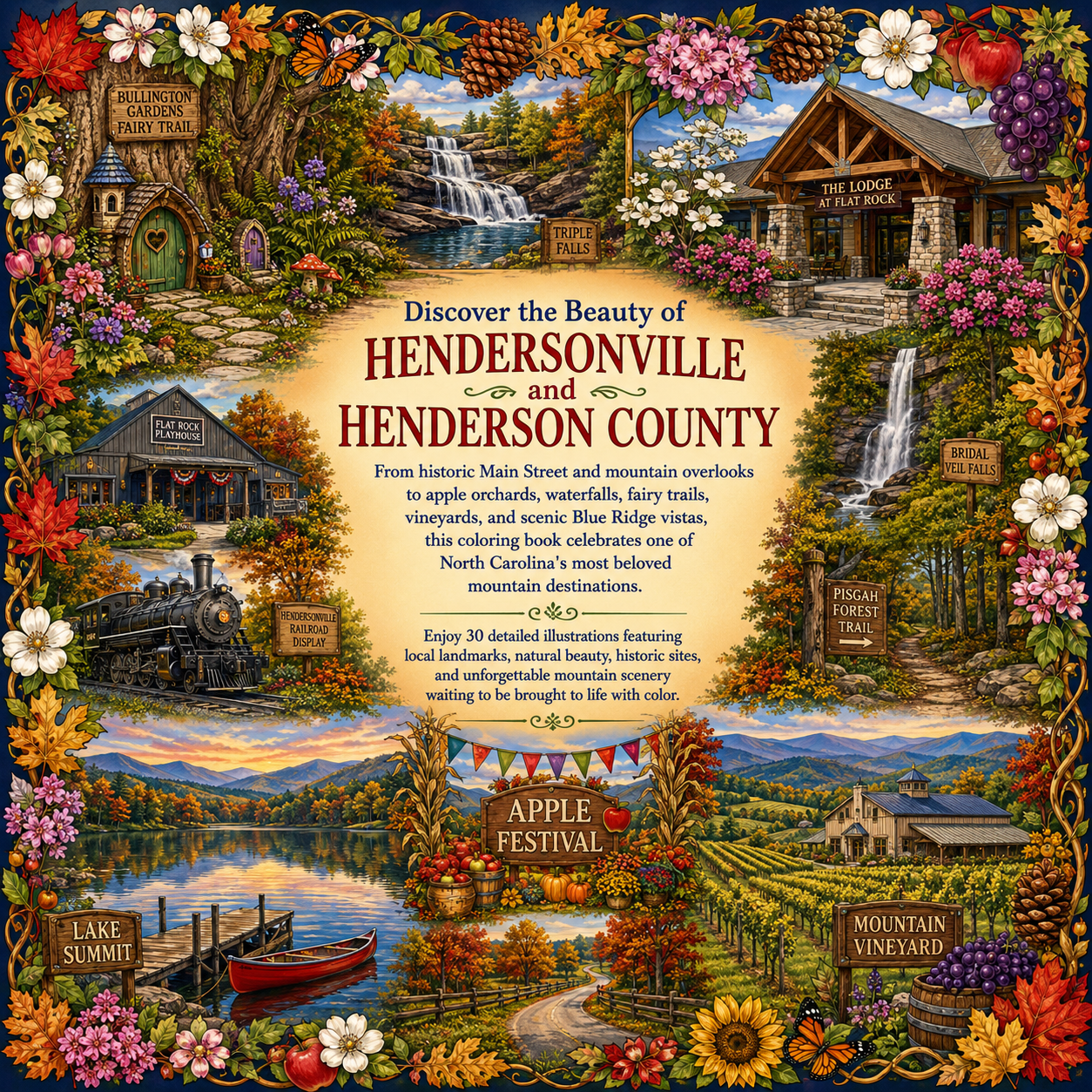 Hendersonville North Carolina Coloring Book