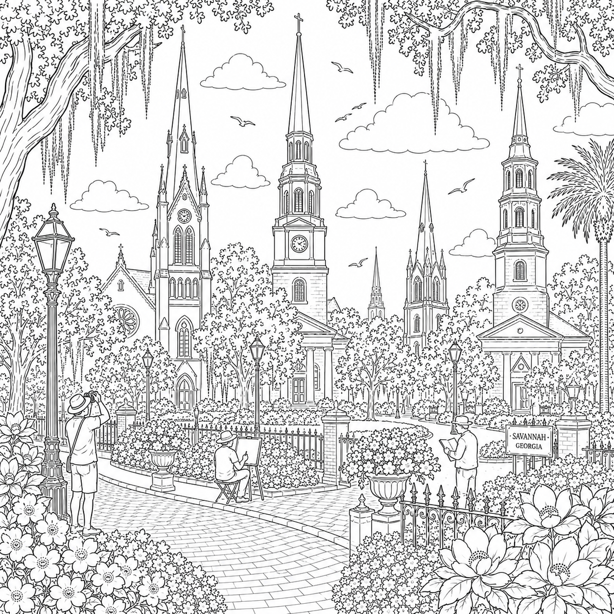Savannah Georgia Coloring Book