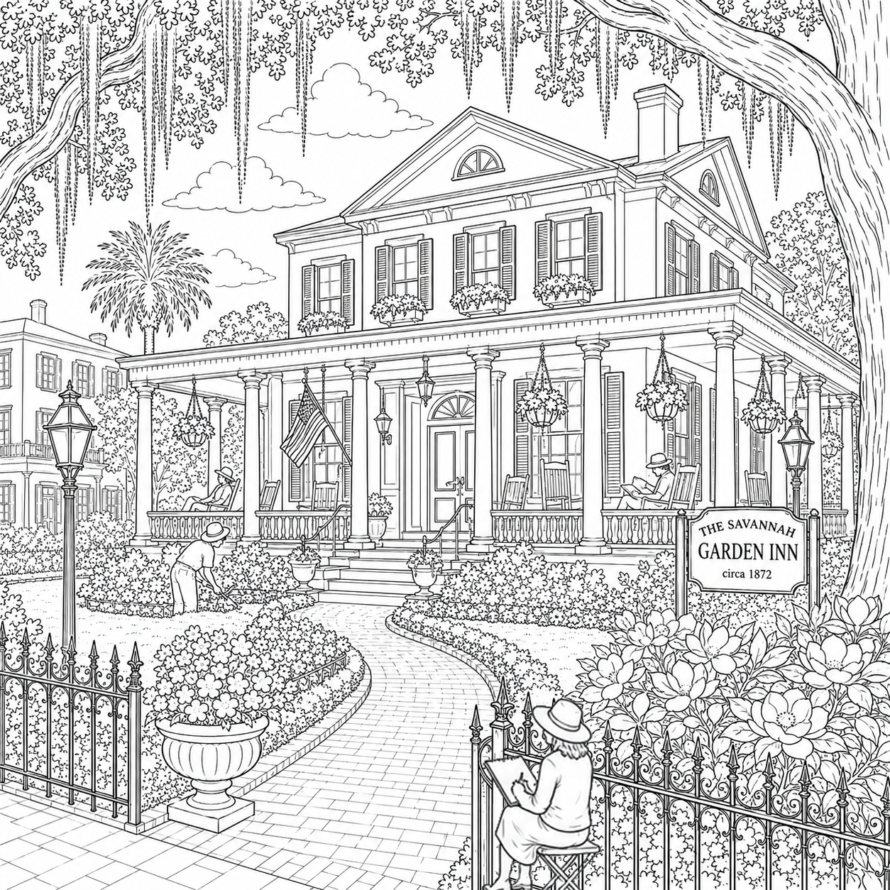 Savannah Georgia Coloring Book