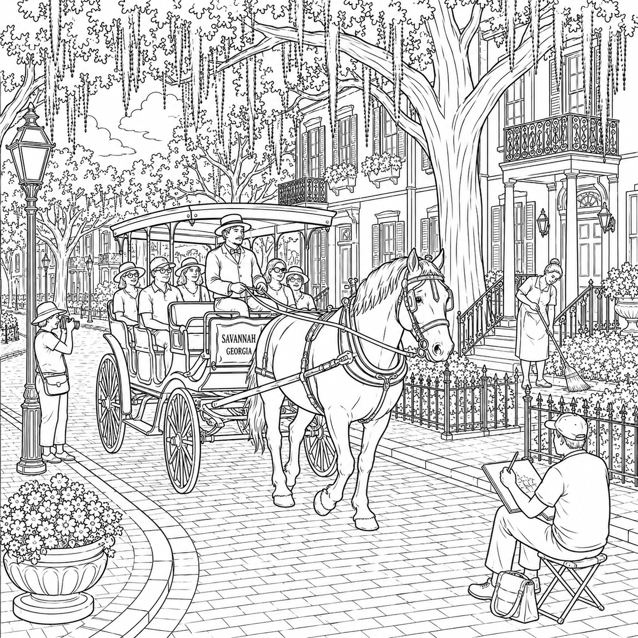 Savannah Georgia Coloring Book