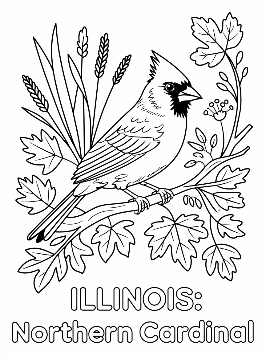 State Birds Coloring Book For Everyone