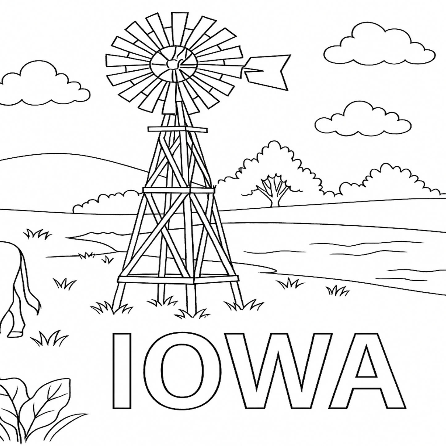 Color the Heart of Iowa Coloring Book: Discover Iowa's Charm Across 50+ Illustrated Scenes
