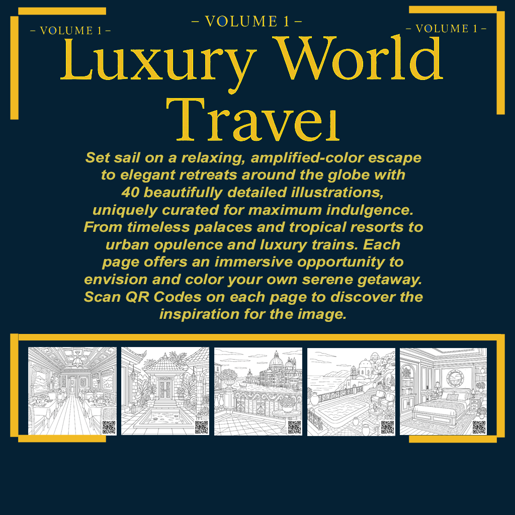 Luxury World Travel Coloring Book