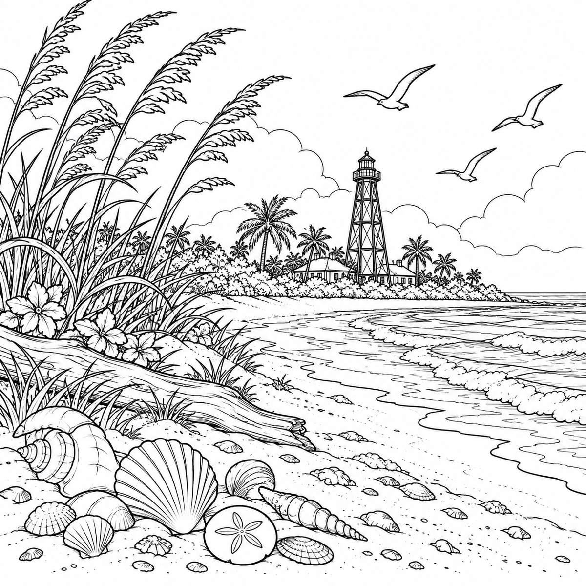 SANIBEL ISLAND, FLORIDA COLORING BOOK