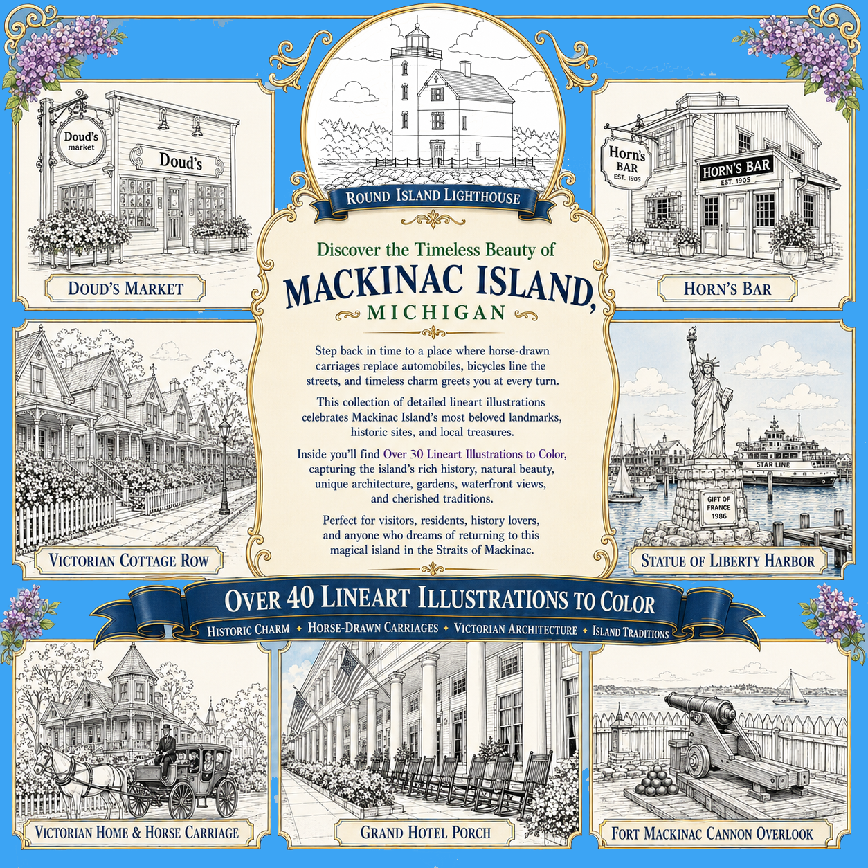 Mackinac Island Coloring Book