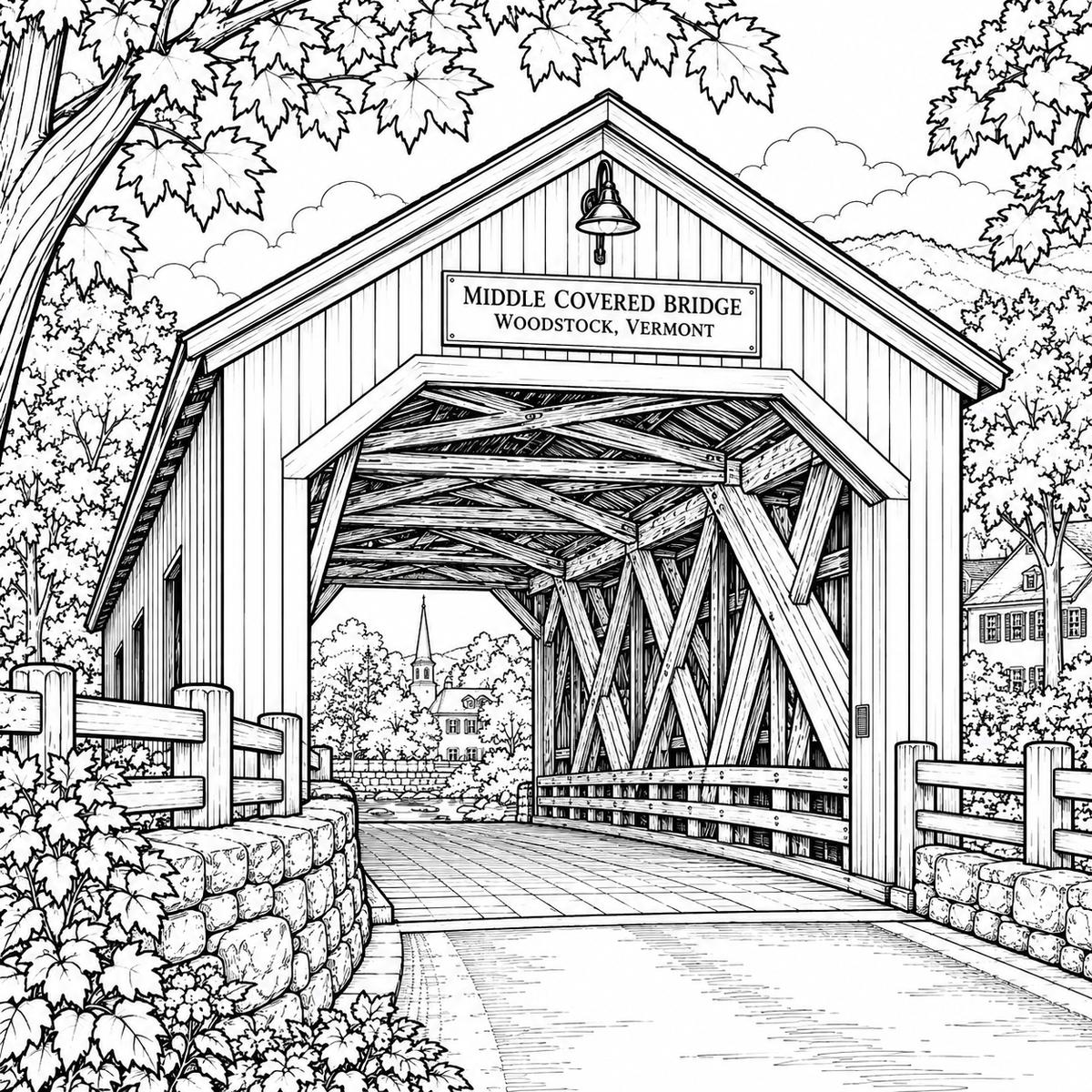 Woodstock Vermont Coloring Book