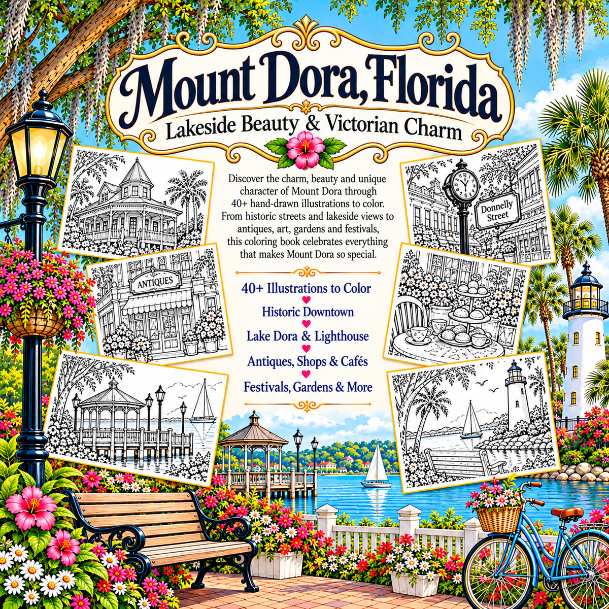MOUNT DORA FLORIDA COLORING BOOK 3 WHOLESALE COPIES
