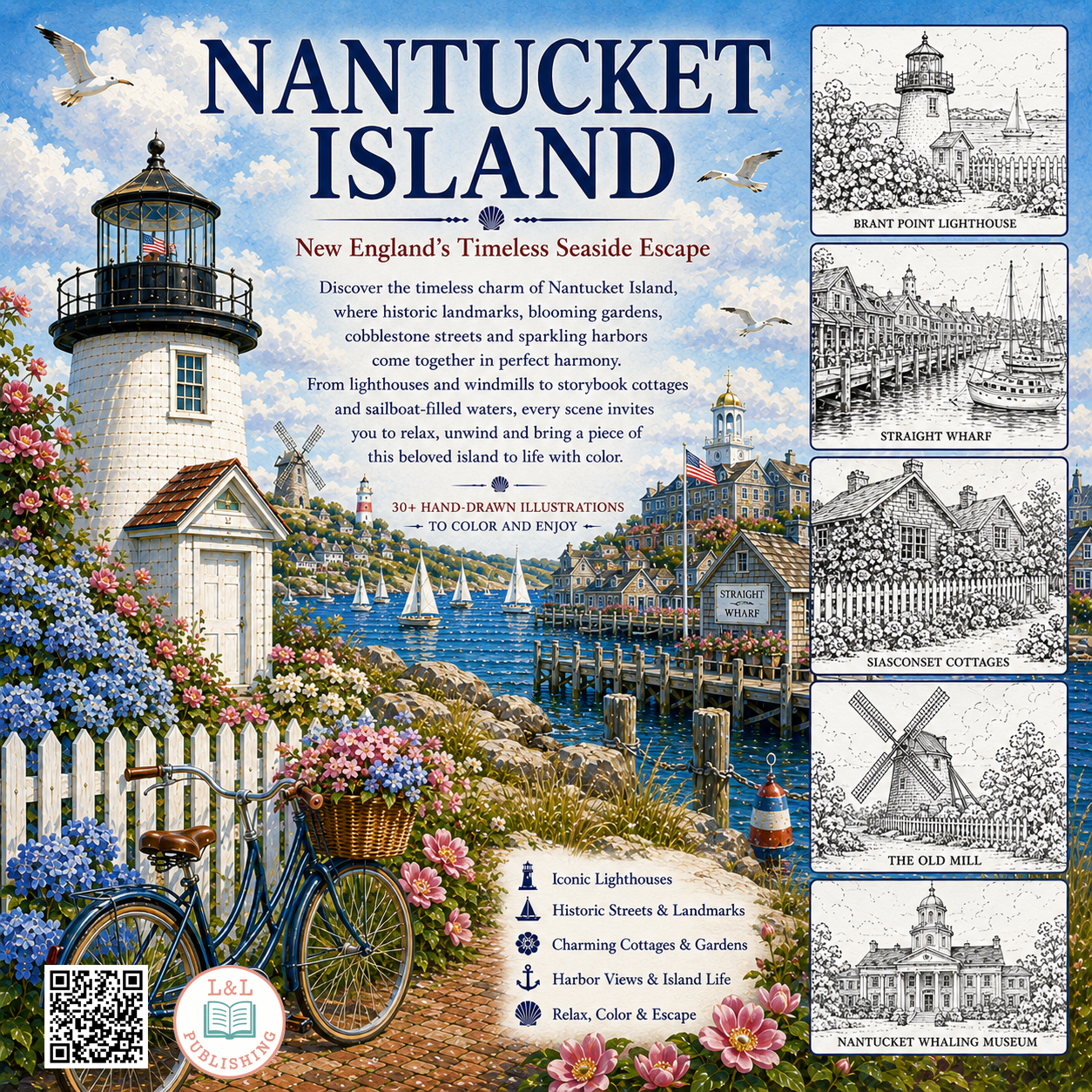 Nantucket Island Coloring Book