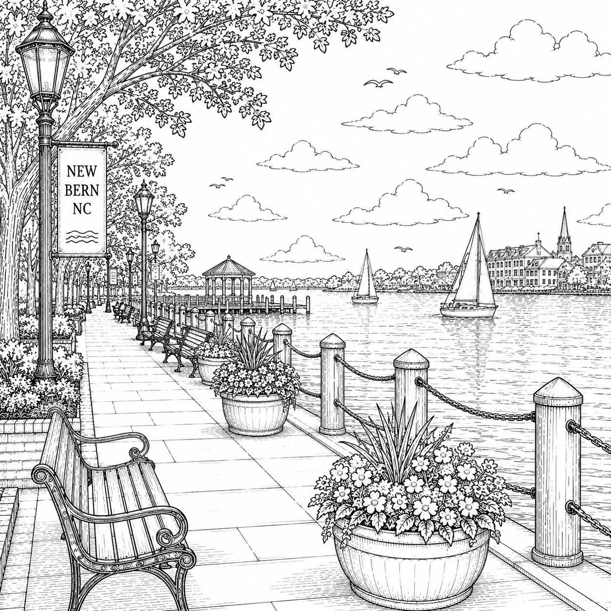 New Bern North Carolina Coloring Book