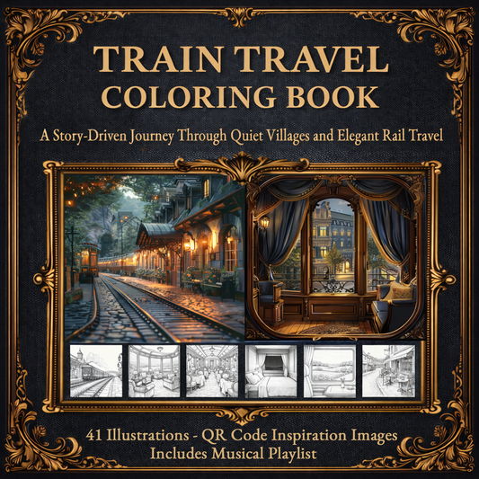 train travel coloring book
