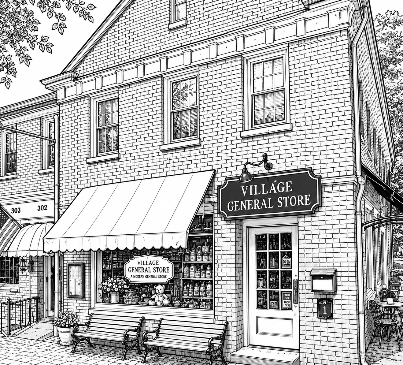 Pinehurst Village Coloring Book