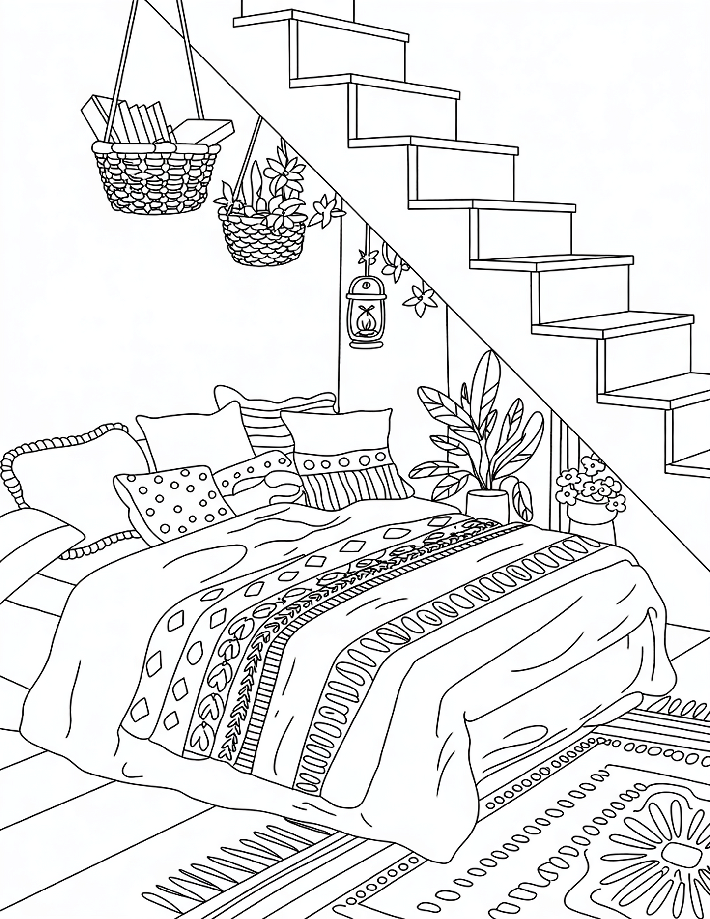 Bohemian Interiors Coloring Book