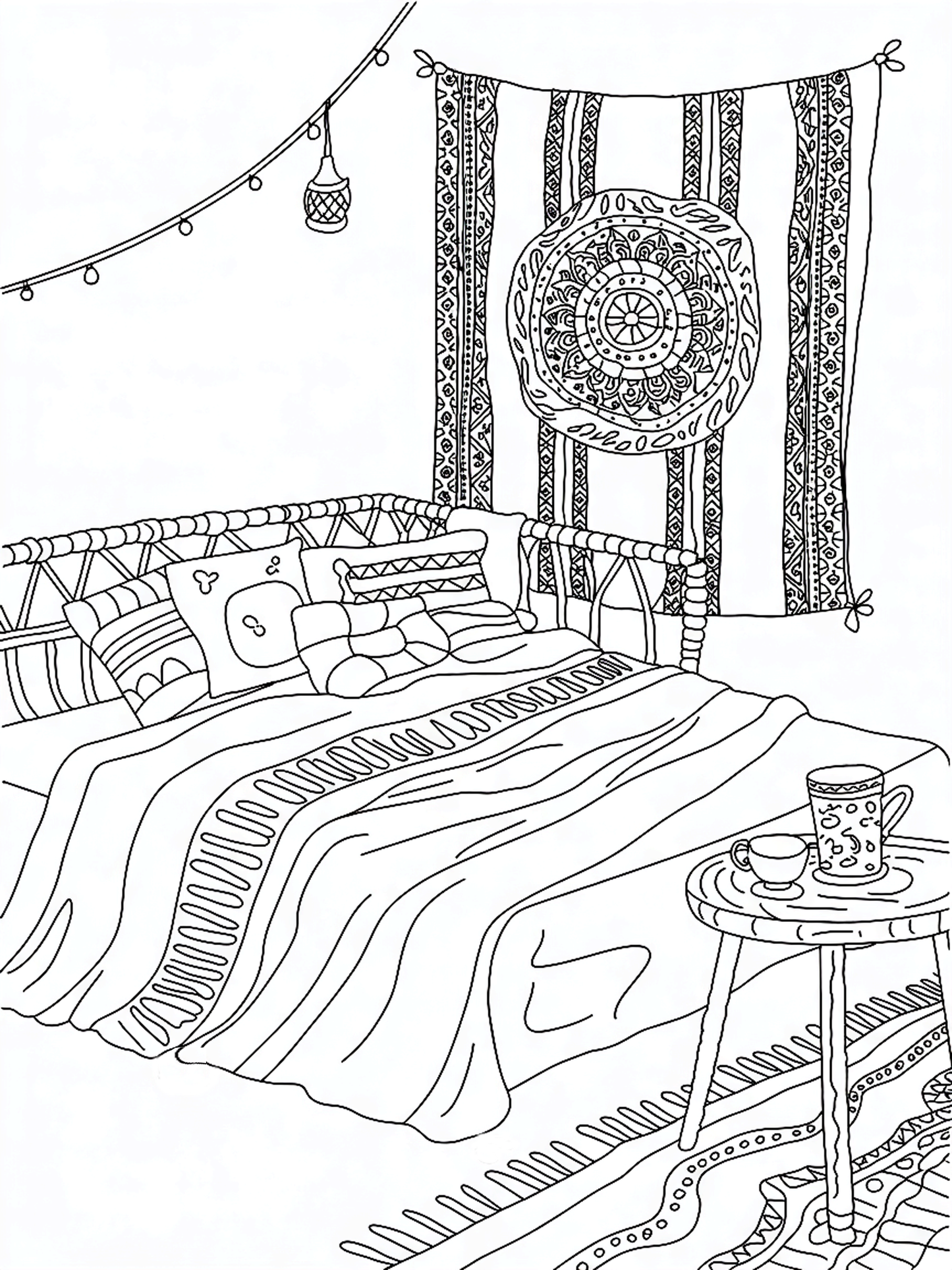 Bohemian Interiors Coloring Book