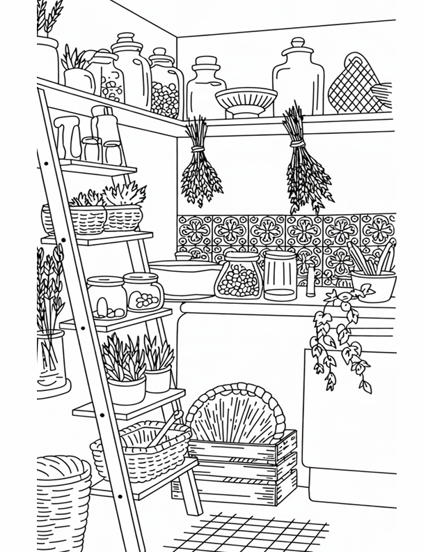 Bohemian Interiors Coloring Book