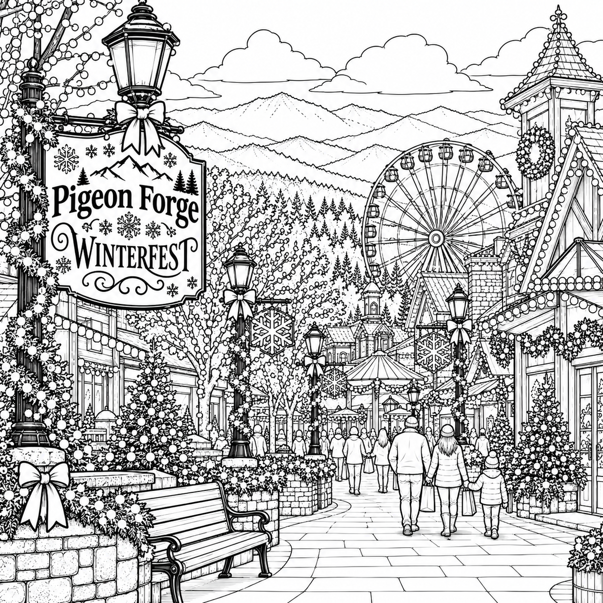 PIDGEON FORGE, TENNESSEE COLORING BOOK - WHOLESALE 12 COPIES